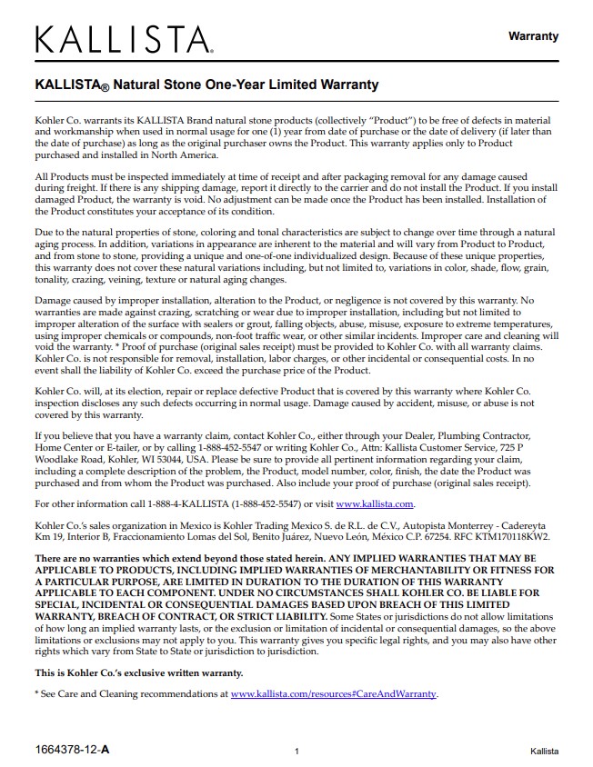 Warranty Cover Stone Update